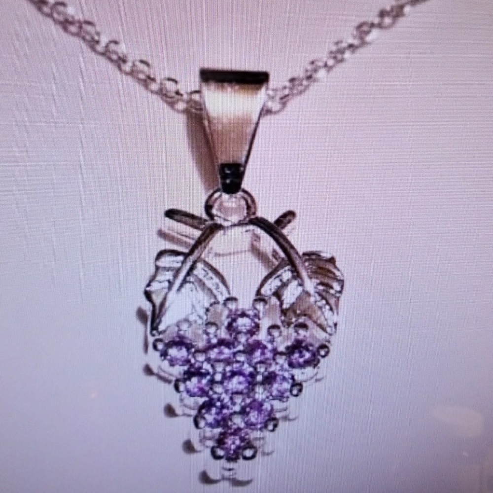 🍇 Grapes Pendant & 925 Chain Necklace
