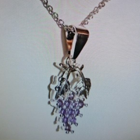 🍇 Grapes Pendant & 925 Chain Necklace - Picture 2 of 5