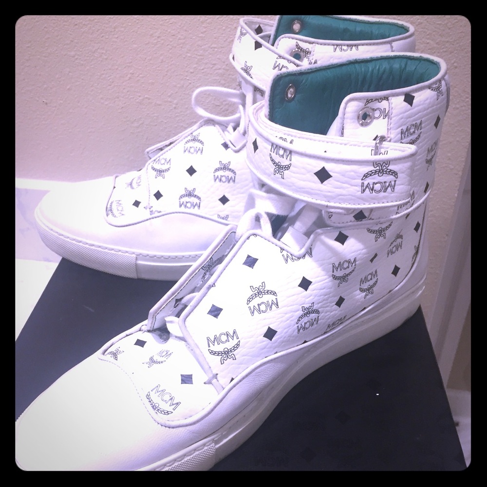 Monogrammed High-Top Sneaker, White Sz 46 (US 13)