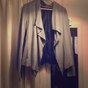 Faux-Suede Drape Jacket