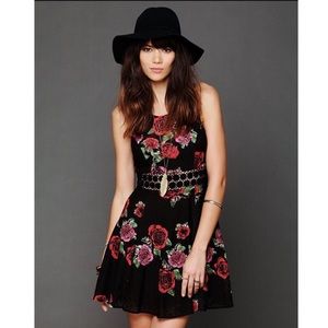 Free People black floral print dress