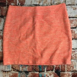 Madewell Neon Orange Boucle Tweed Mini Skirt