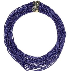 Betsey Blues" Pave Snake Seed Bead Necklace