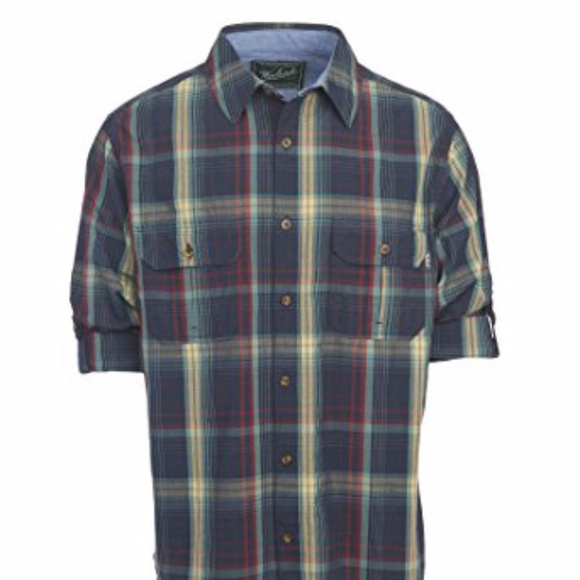 Men's Long Sleeve Roll-up Tartan Plaid Midway Yarn-Dye Shirt NEW - Picture 3 of 4