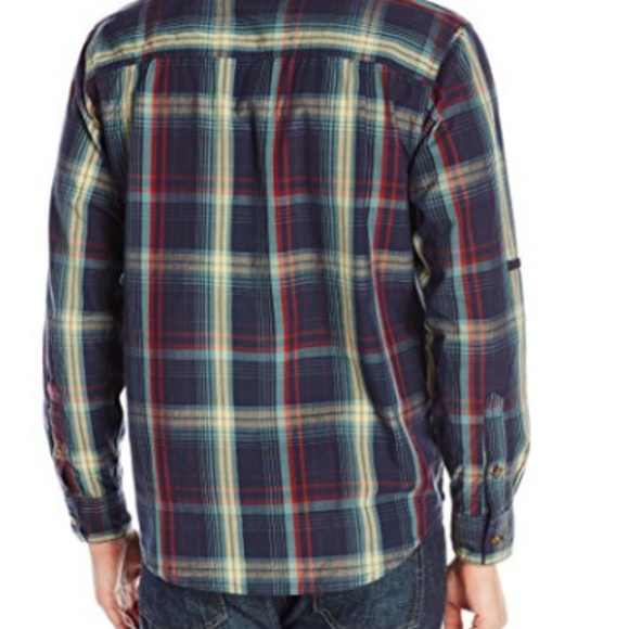 Men's Long Sleeve Roll-up Tartan Plaid Midway Yarn-Dye Shirt NEW - Picture 2 of 4