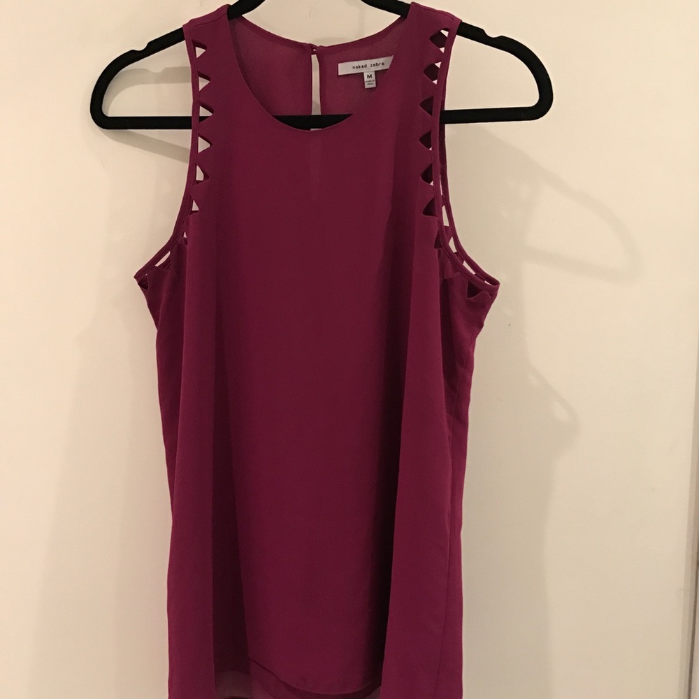 Naked Zebra Cutout Tank Top