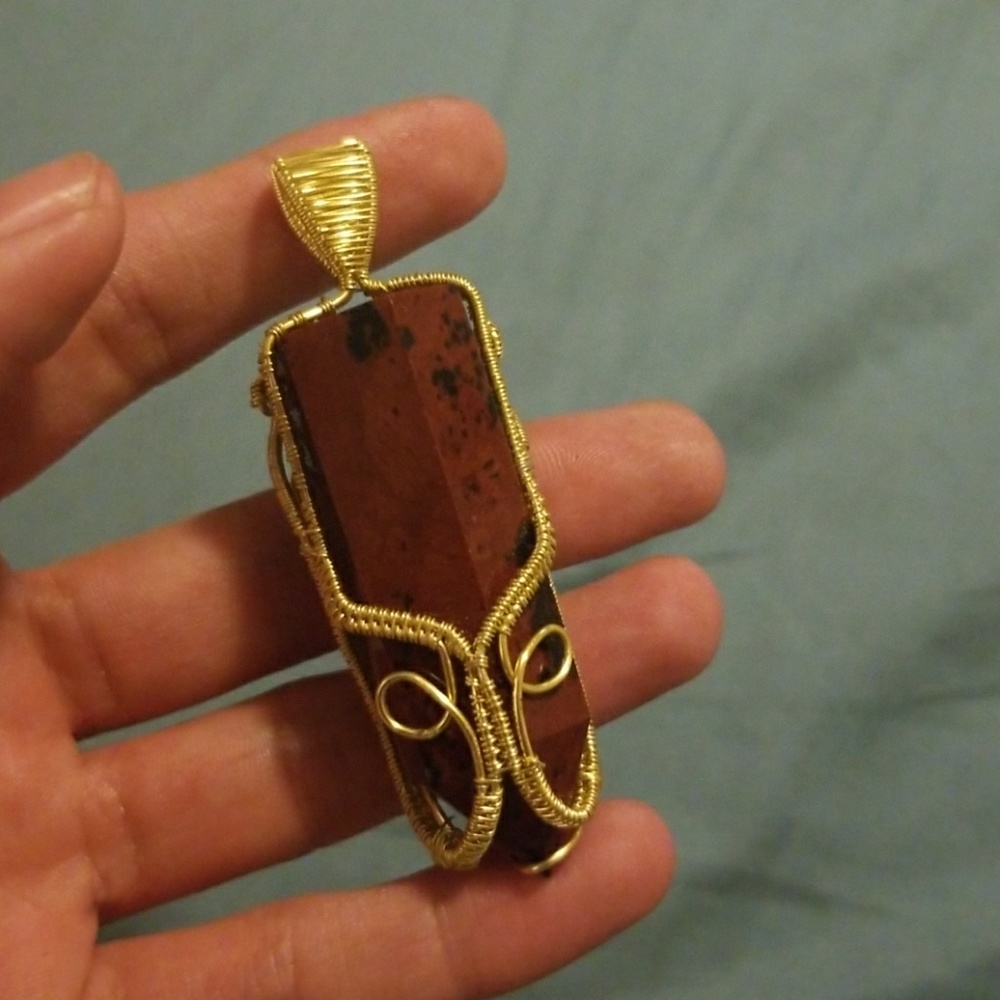 Wire wrapped necklace pendant