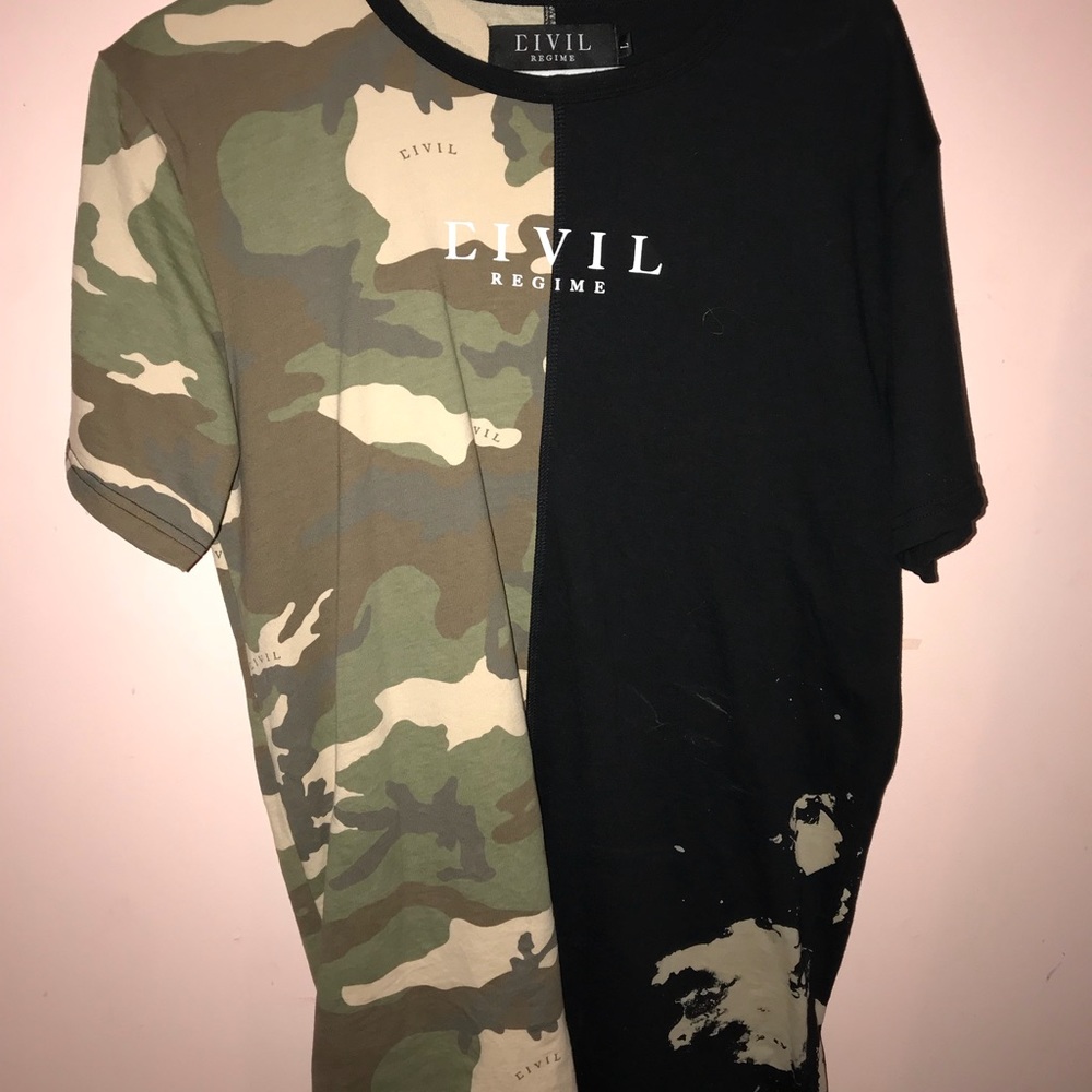 MENS camo long black T-shirt