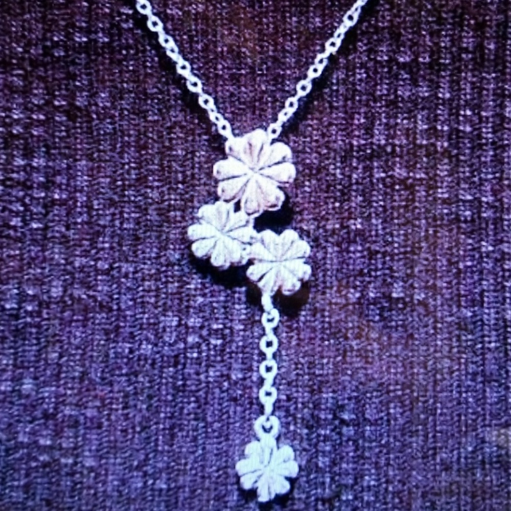 Lucky 🍀 Clover 925 Silver Dangle Pendant Necklace