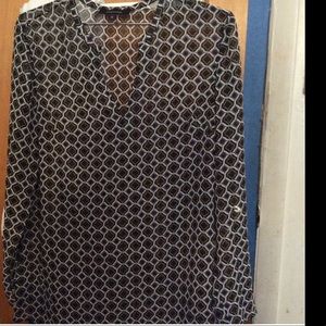 Sheer Graphic print tunic