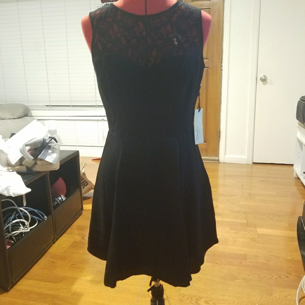 Forever 21 Little Black Dress with Lace Cutouts