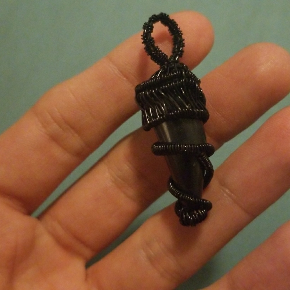 Wire wrapped necklace pendant