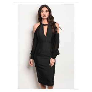 ✔️Just in✔️long sleeve cold shoulder dress