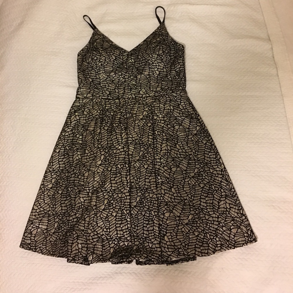 Nordstrom Metallic Black and Bronze Dress (Size 7)