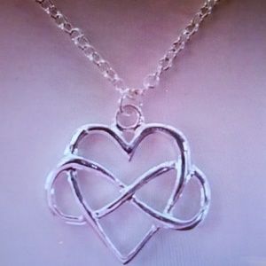 Celtic love knot infinity Valentine heart necklace