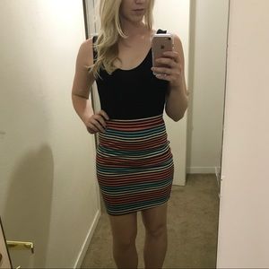 Black and color stripped dress