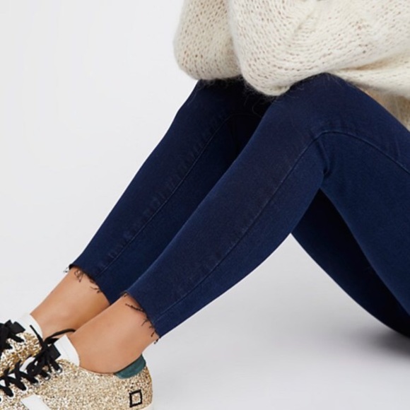 Washed Denim LEGGING Pant Jeggings Pockets Black - Picture 6 of 6