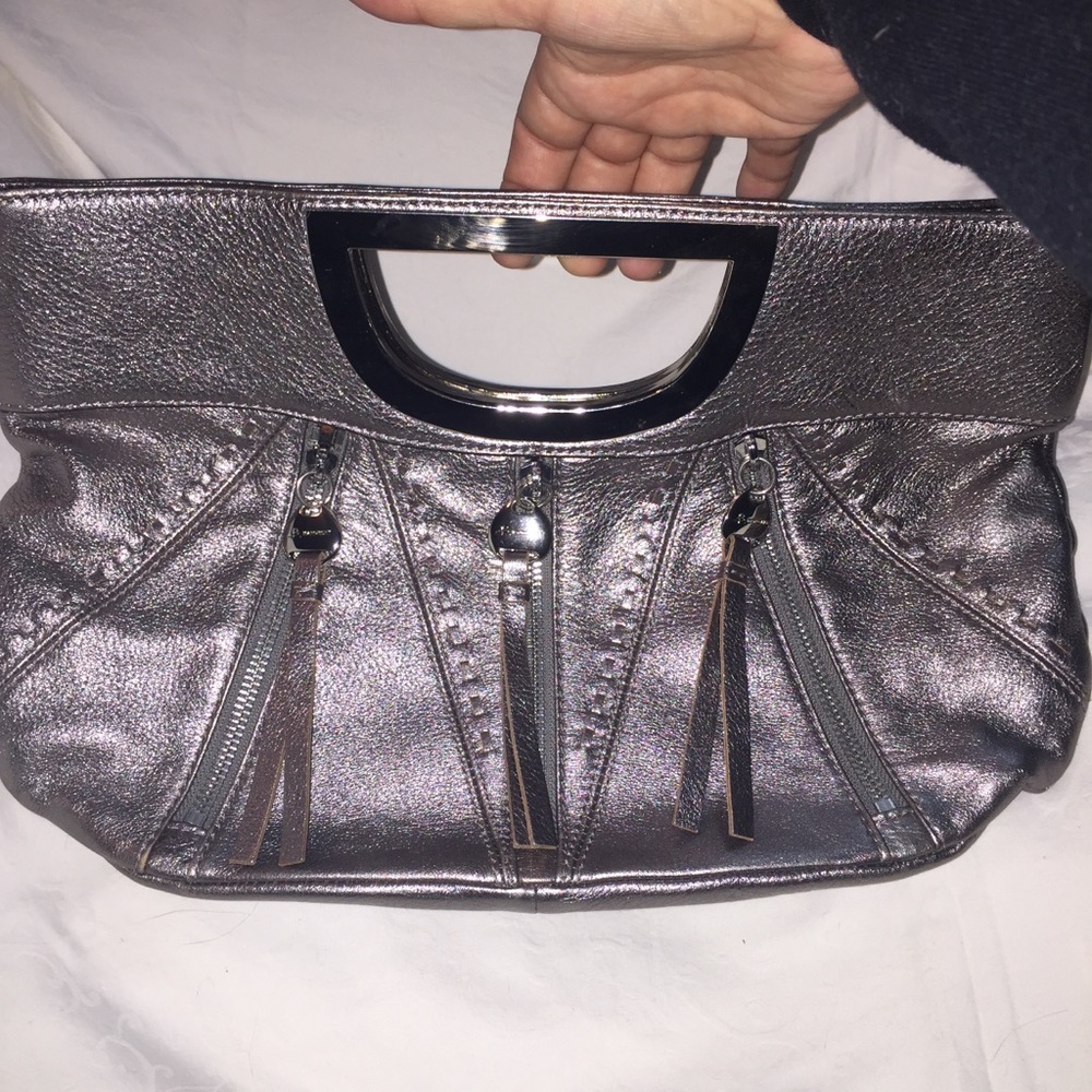 Beautiful b. makowsky Gun Metal Leather Bag