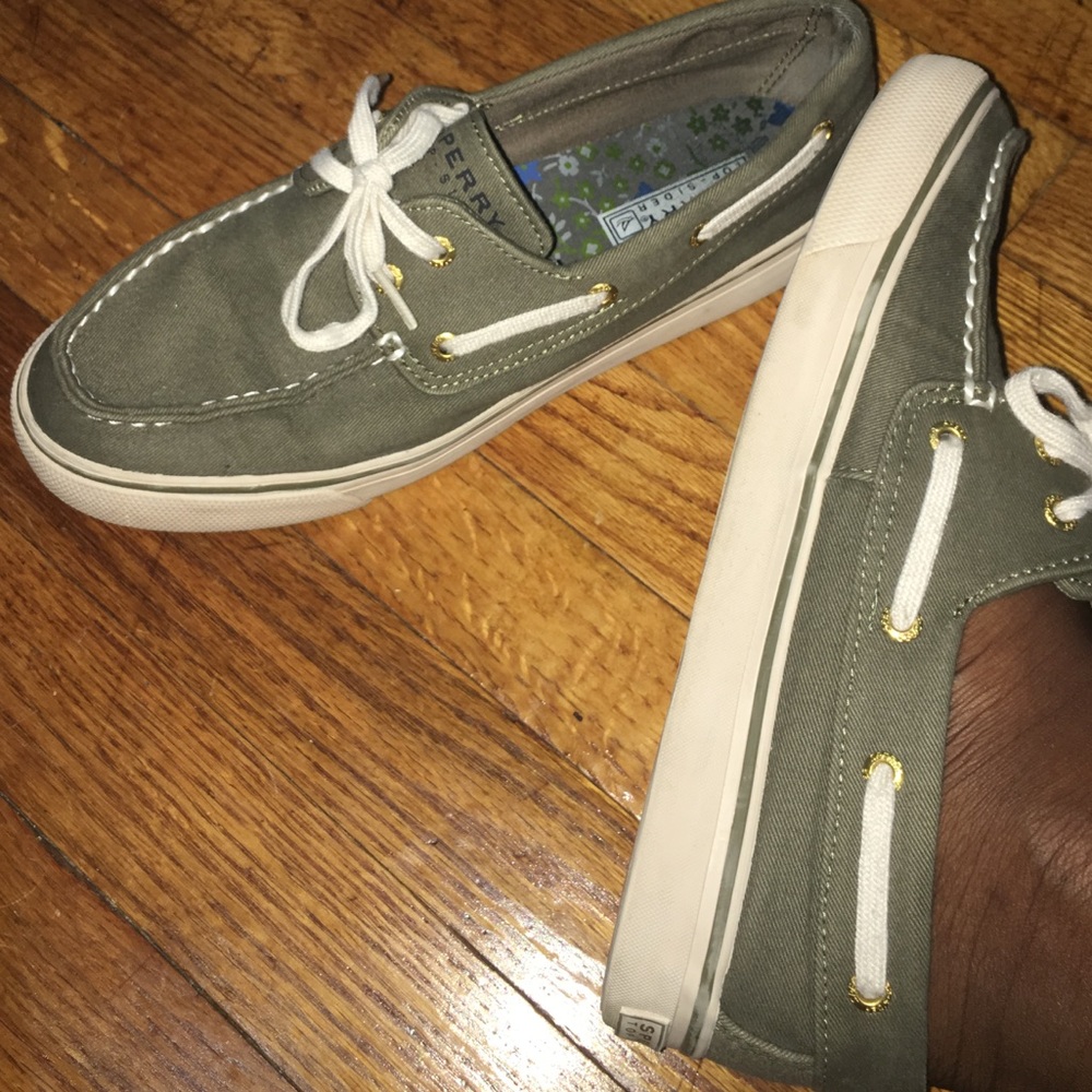 Olive green Sperry Top Sider