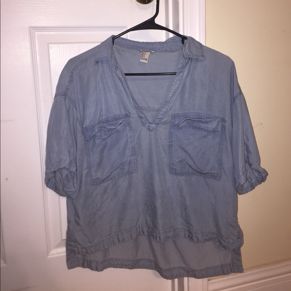 Chambray collared top