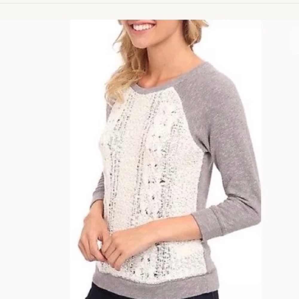 LUCKY Lotus $90 NEW Super Soft Lightweight Knit Sweater Scoop 3/4 Sleeve