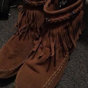 Fringe booties