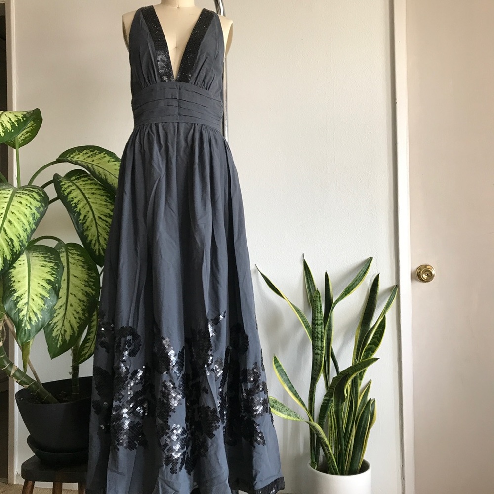 Dark Gray Dress with Black Sequins- never worn