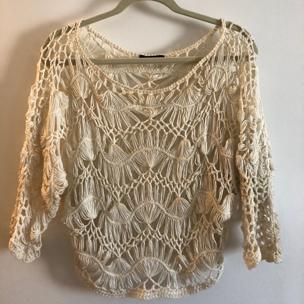 Cream crocheted shirt