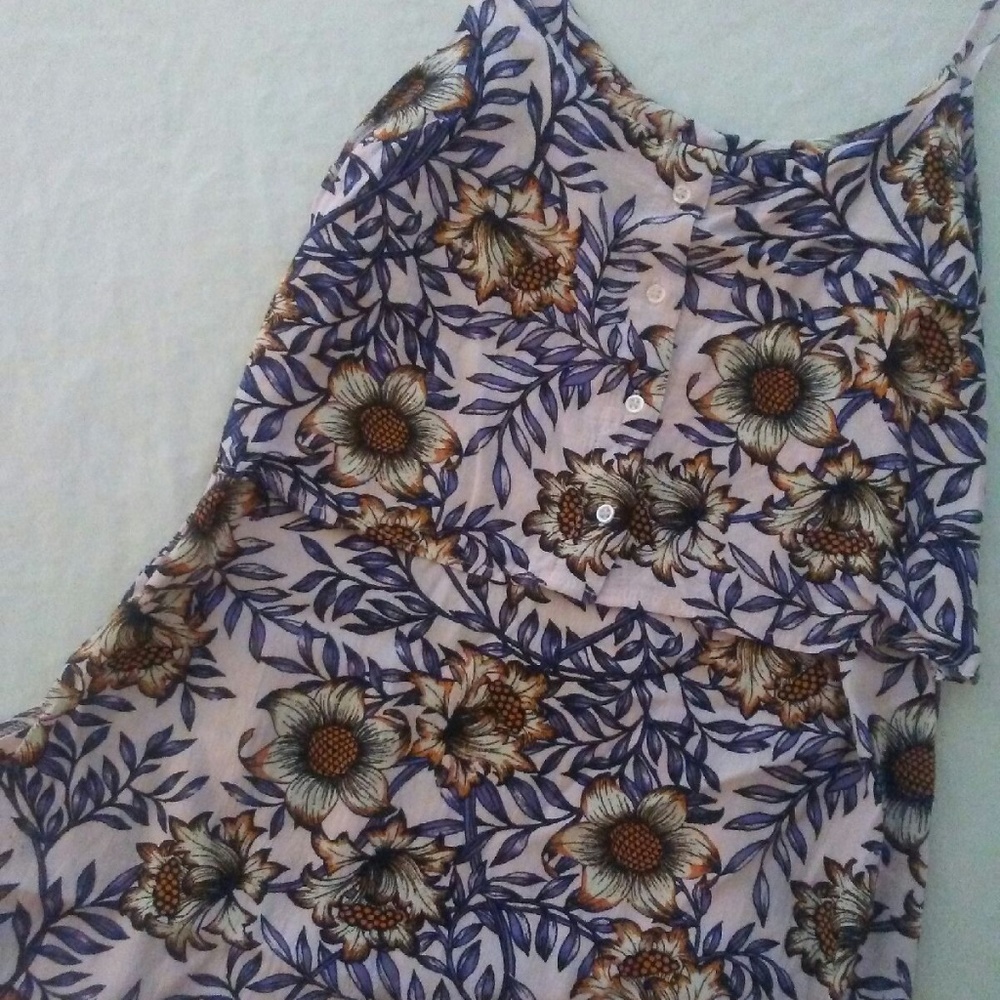 Topshop Floral Print Dress in pink