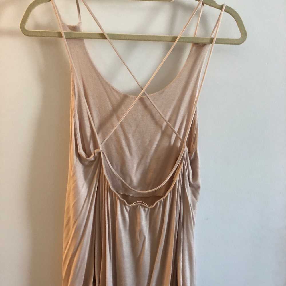 Low back, detailed, blush tank top