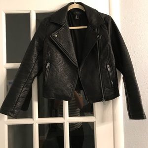 Faux black leather jacket