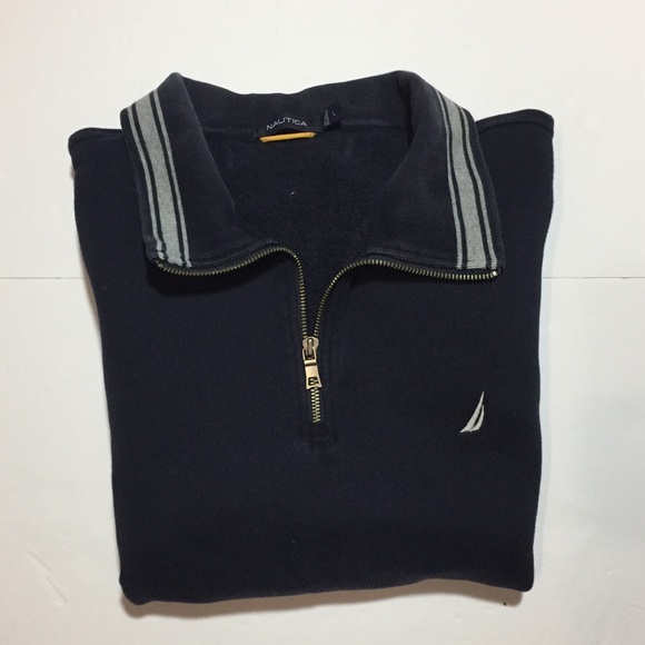 Nautica Other - Mens Nautica Navy Zip Front Collared Pullover Sz L