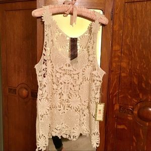 Crochet & Lace Tank by Moon Collection