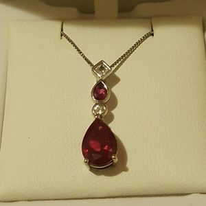 ***BRAND NEW*** Sterling Silver Ruby Necklace
