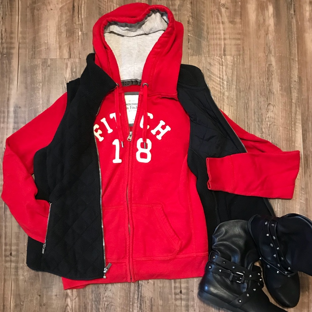 A&F zip up hooded sweatshirt
