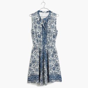 Madewell silk journey shirt dress porcelain floral