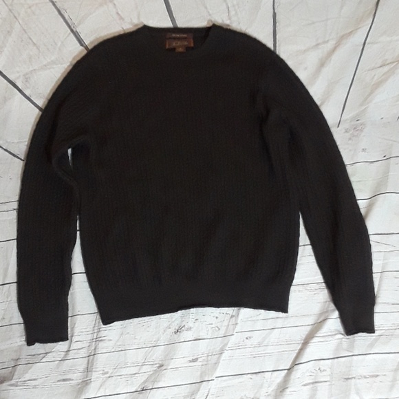 Tasso Elba Dark Brown Cashmere Sweater 