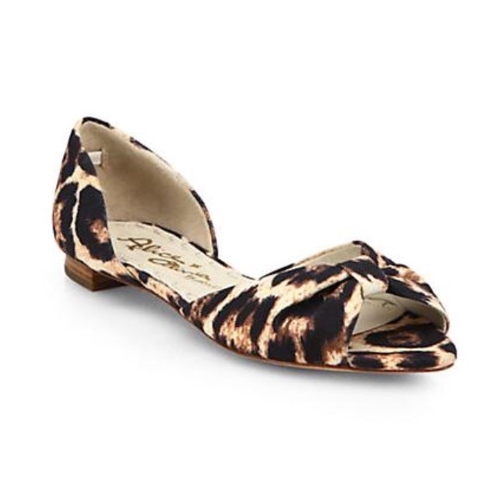 New ALICE+OLIVIA Leopard Peep-Toe d’Orsay Flats