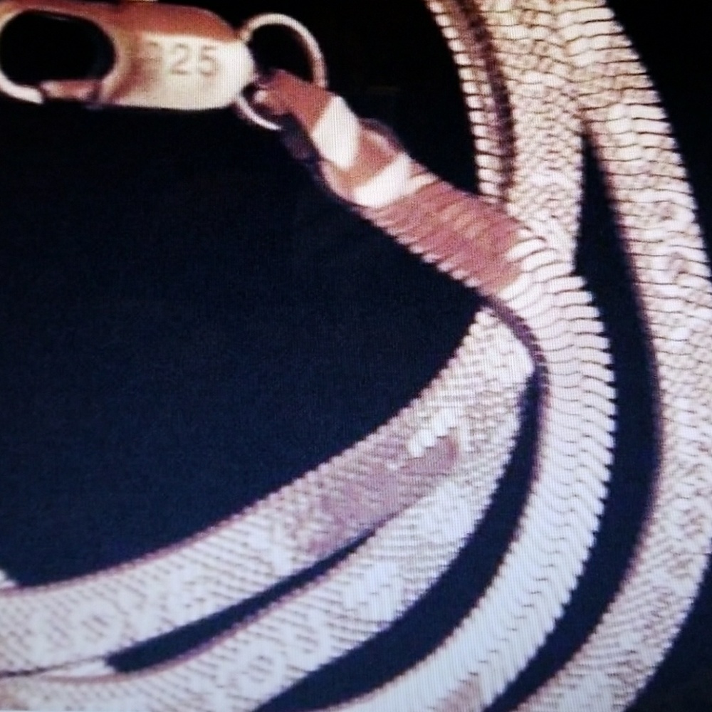 "I Love You" ❤❤❤ Silver Herringbone Necklace 20" - Picture 2 of 3