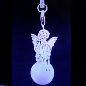 Silver925 angel with ✌ Peace sign pendant Necklace