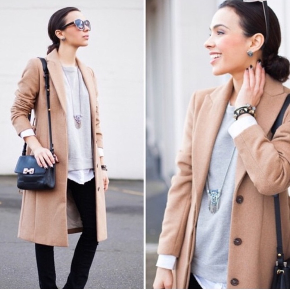 Camel Wool-blend Coat