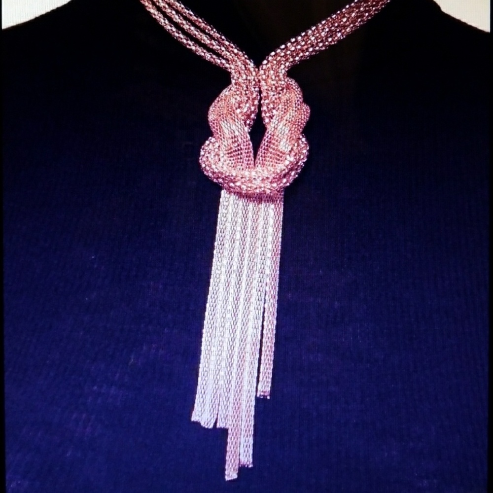 Gold knot chain collar statement necklace