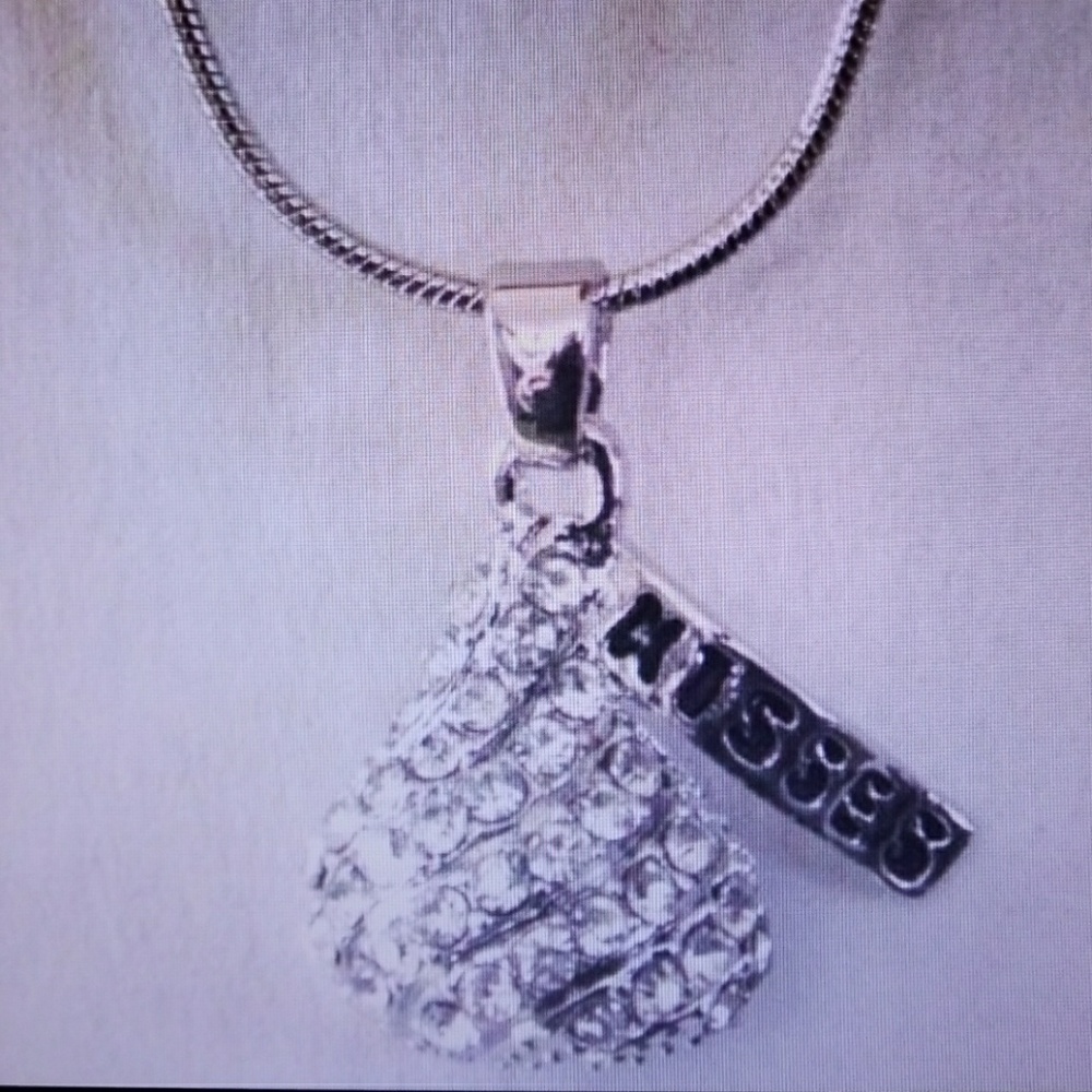 Chocolate Hershey's kiss crystal pendant necklace