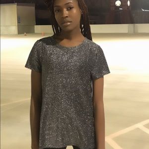 Grey glitter shirt