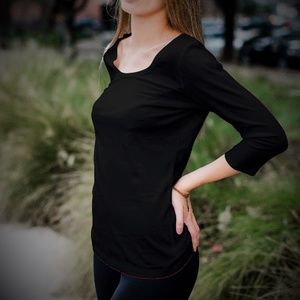 Organic Cotton - Women 3/4 Sleeve Boat-neck Tee.