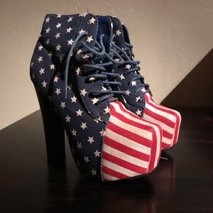 American flag platform heels