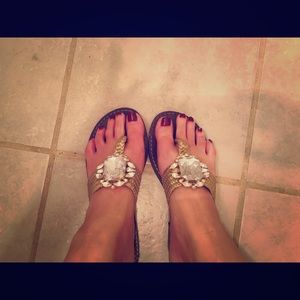 Gold &! Diamond gemstonesSandals