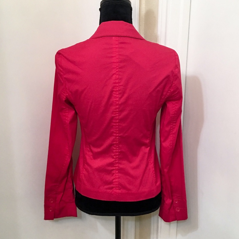 Express Cherry Red Ruched Blazer - Picture 2 of 4