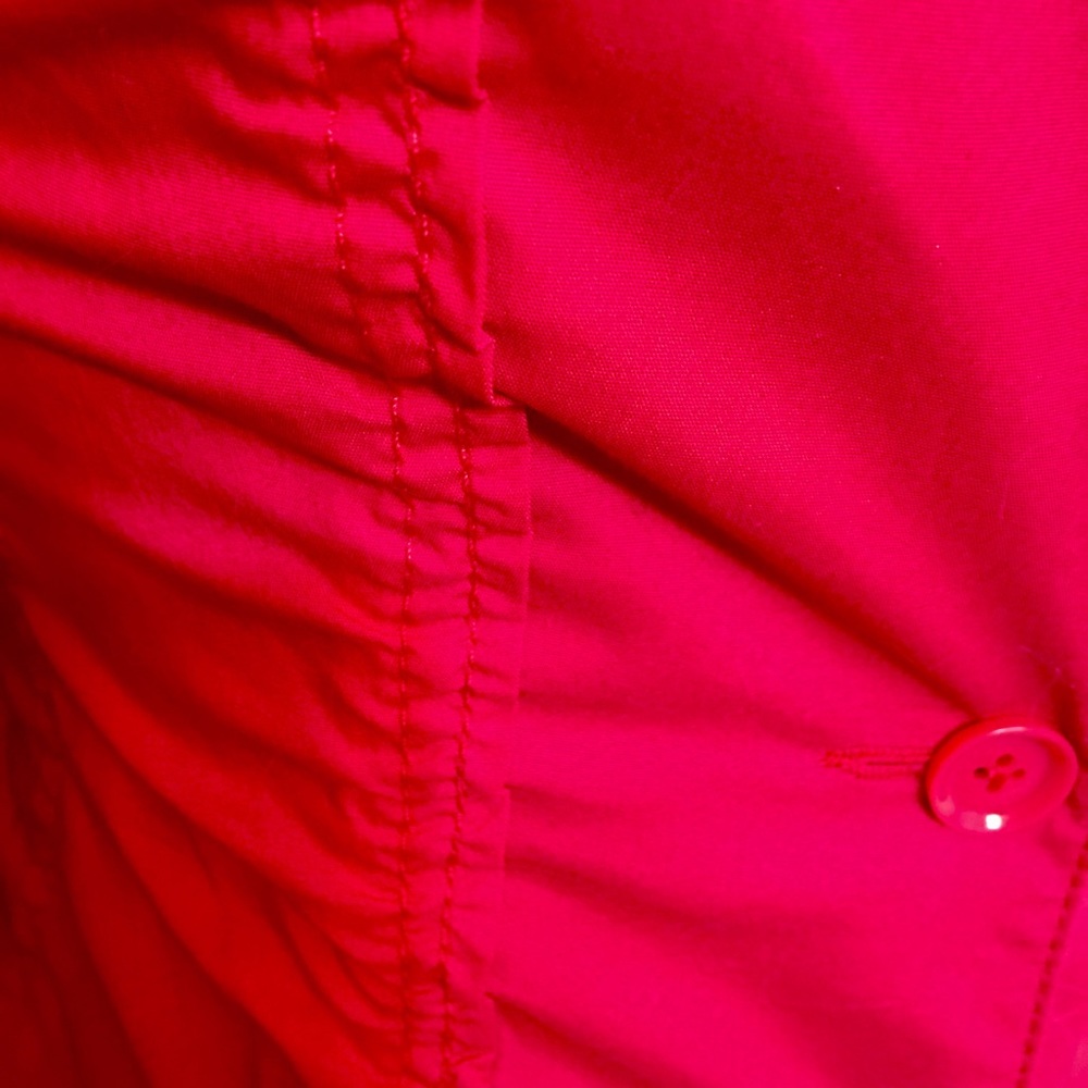Express Cherry Red Ruched Blazer - Picture 3 of 4