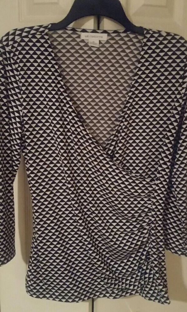 LIZ CLAIBORNE SURPLICE WRAP TOP SIZE MT